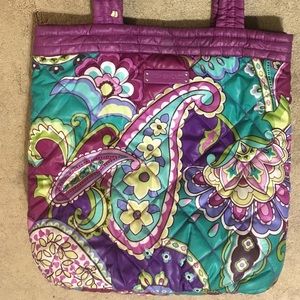 Vera Bradley purple paisley purse tote